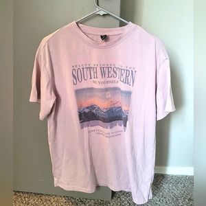 USED Light Purple Southwestern Print Tee S
